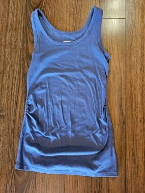 GAP Maternity Periwinkle Scoop Neck Tank with Side Ruching